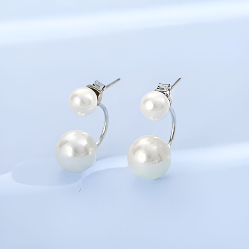 Vintage Double Imitation Pearl Earrings
