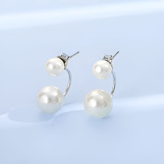 Vintage Double Imitation Pearl Earrings