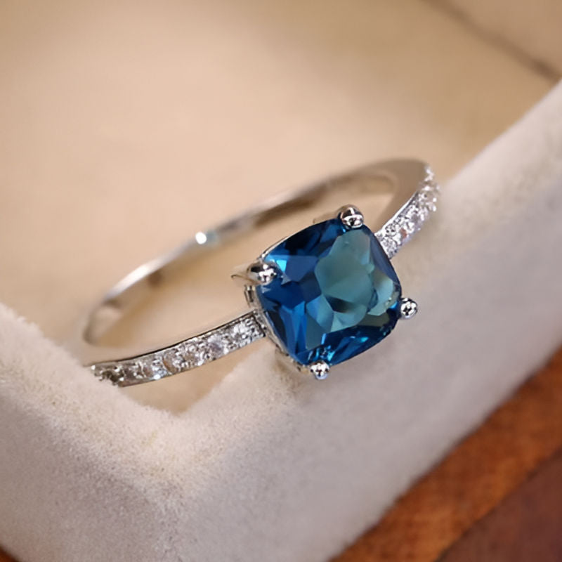 Vintage Square Blue Stone Ring