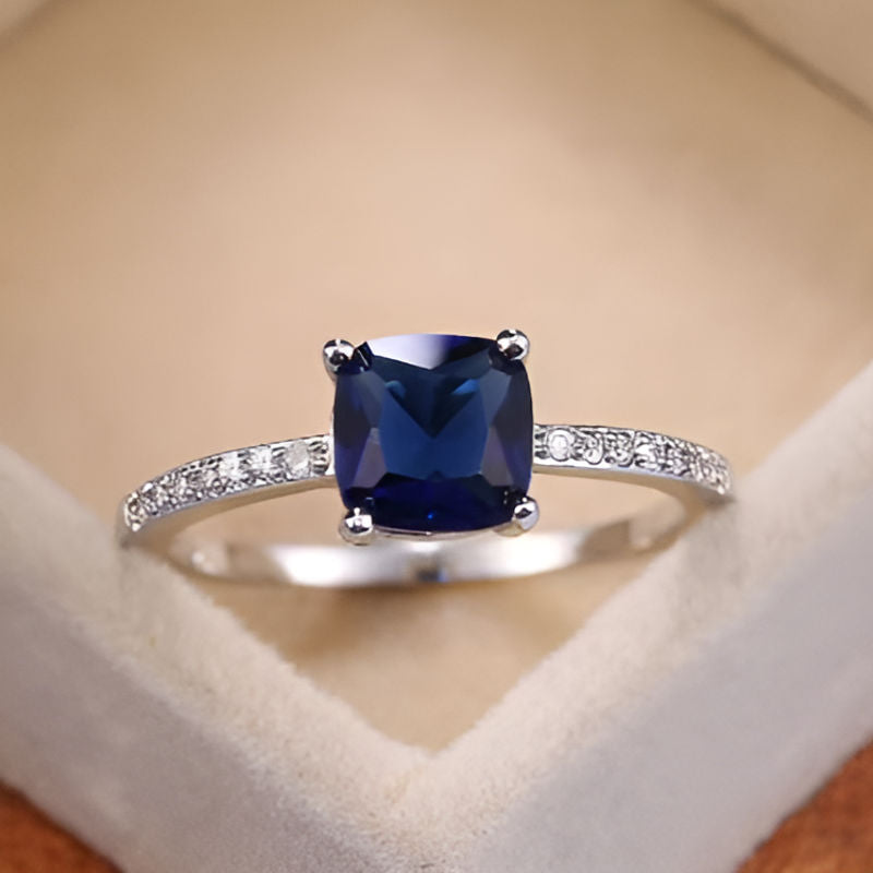 Vintage Square Sapphire Stone Ring