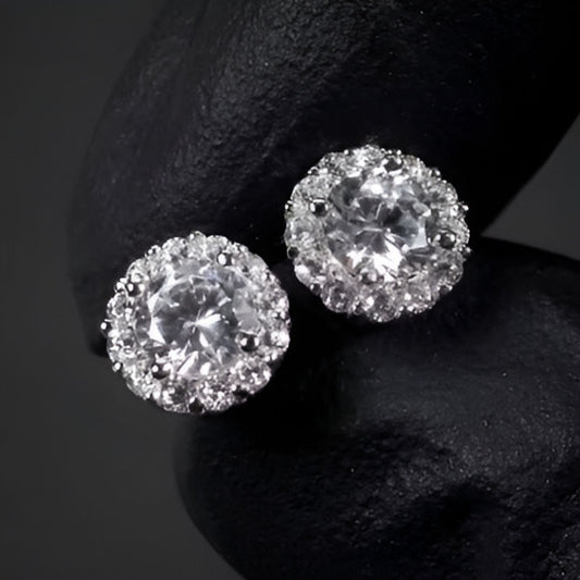 Vintage Cubic Zircon Stud Earrings