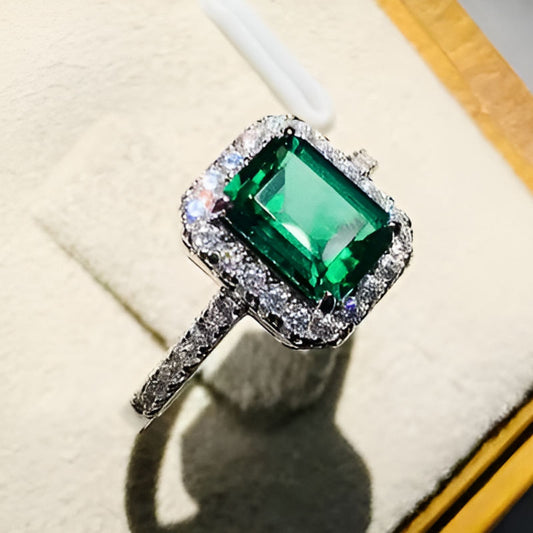 Vintage Square Green Stone Ring