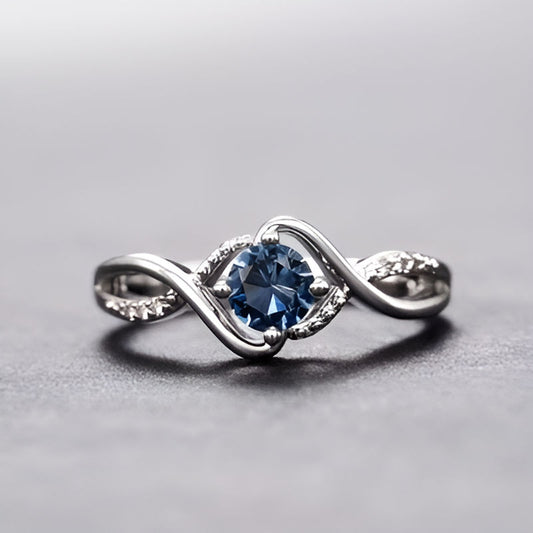 Vintage Blue Cubic Zirconia Ring