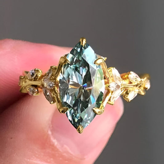 Vintage Marquise Blue Stone Zirconia Ring