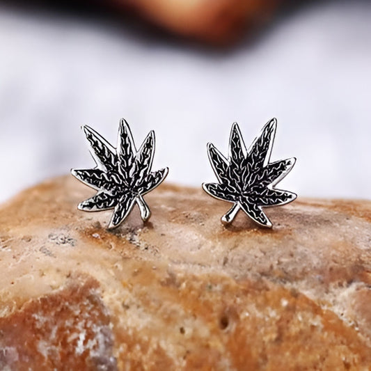 Vintage Maple Leaf Stud Earrings
