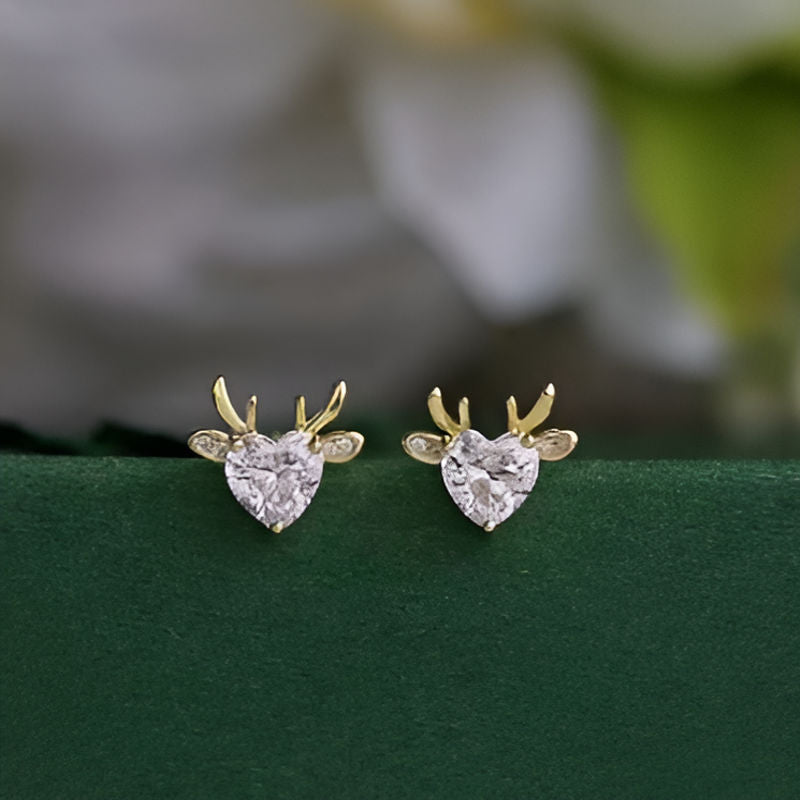 Elegant Cute Elk Shape Stud Earrings