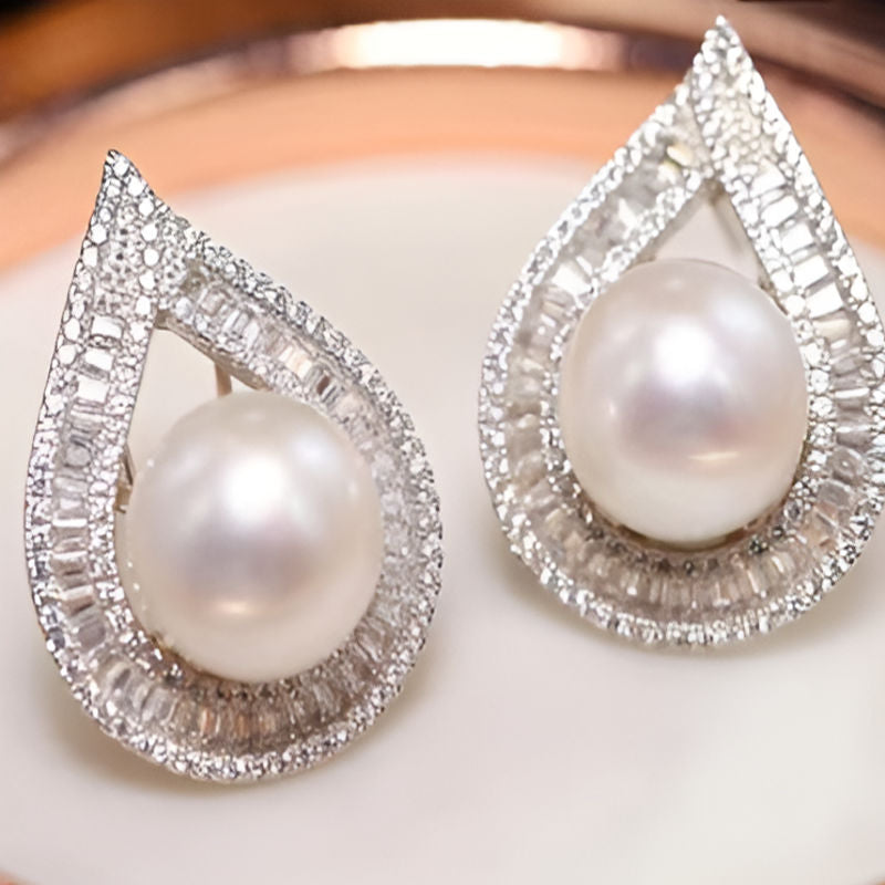 Elegant Pear Shape Stud Earrings