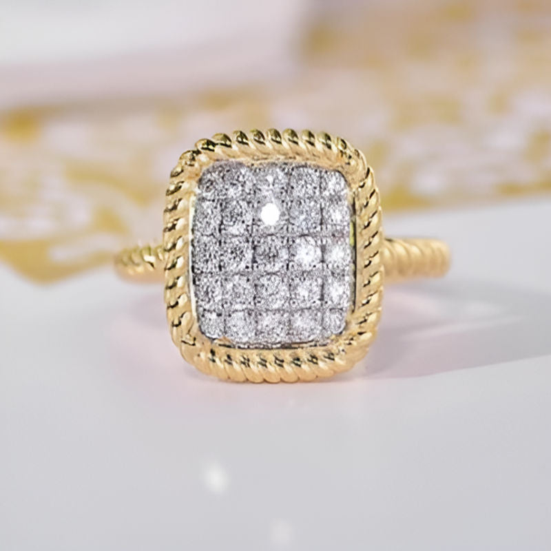 Elegant Two-tone Square Ring