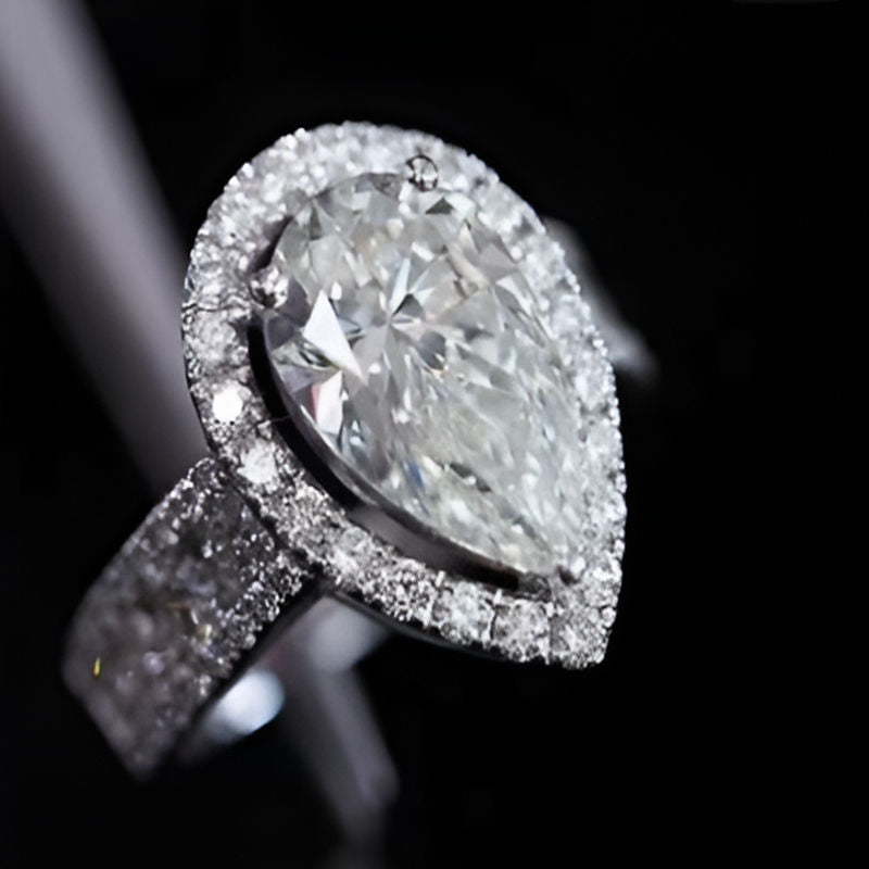 Vintage Pear Shaped Crystal Zirconia Ring