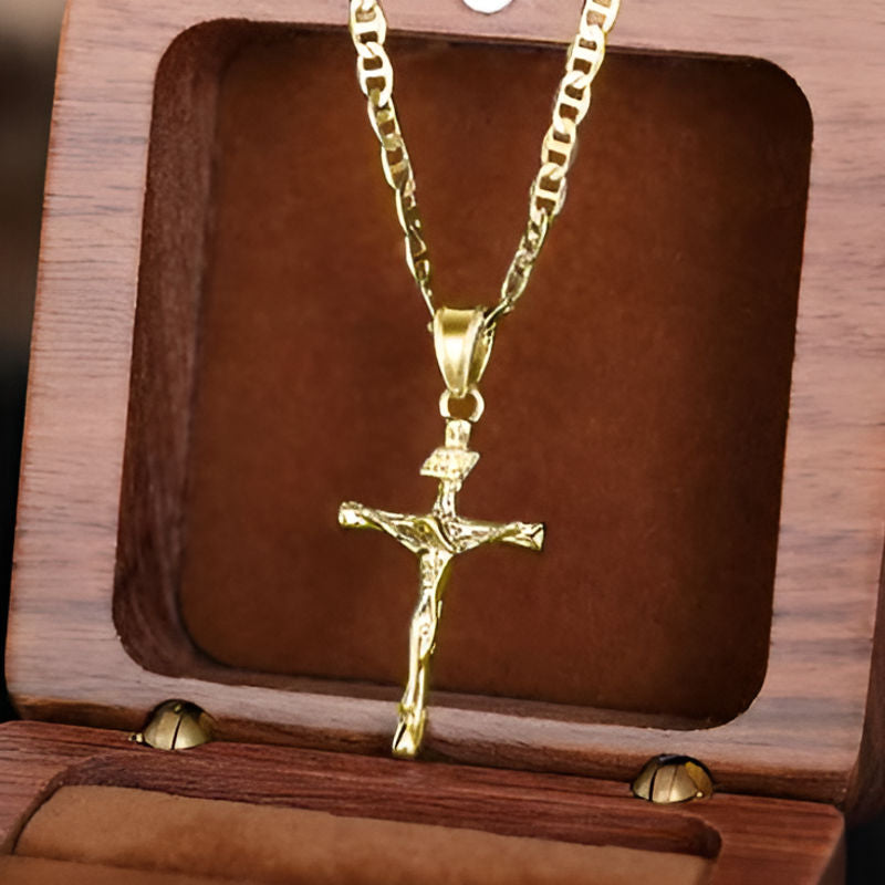 Gold Cross Pendant Necklace