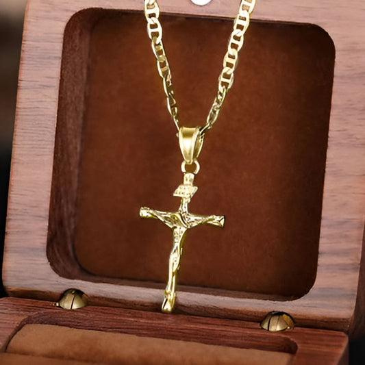 Gold Cross Pendant Necklace