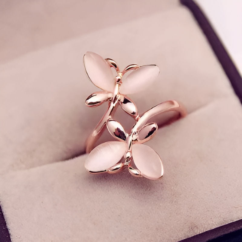 Vintage Pink Butterfly Ring