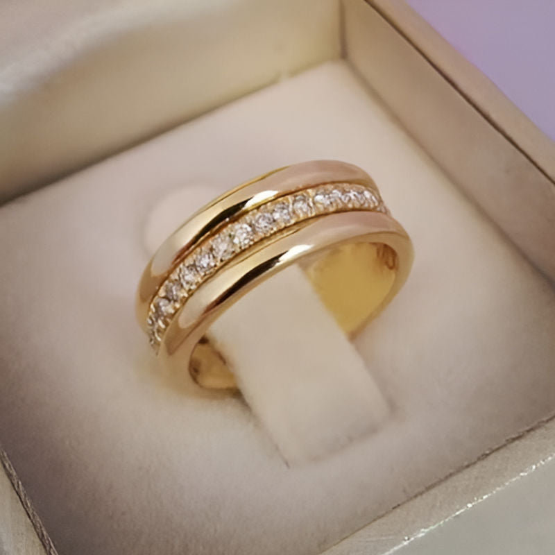 Gold Micro Paved Zircon Ring