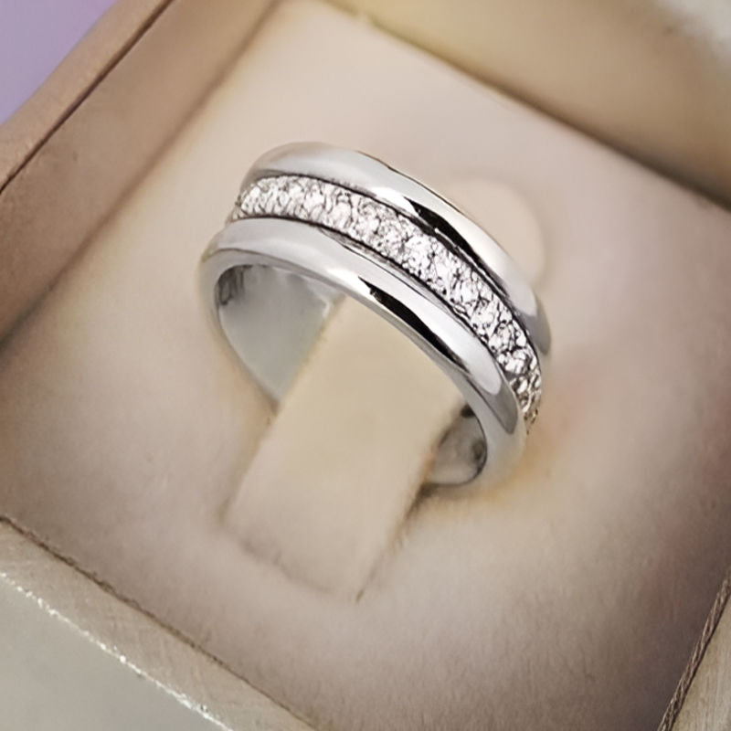 Silver Micro Paved Zircon Ring