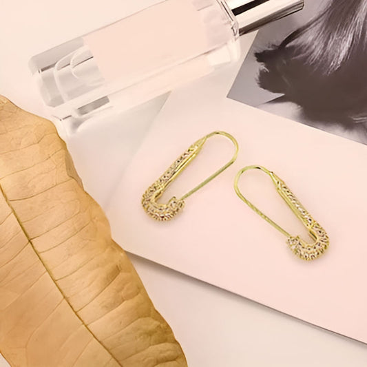 Gold Paper Clip Earrings