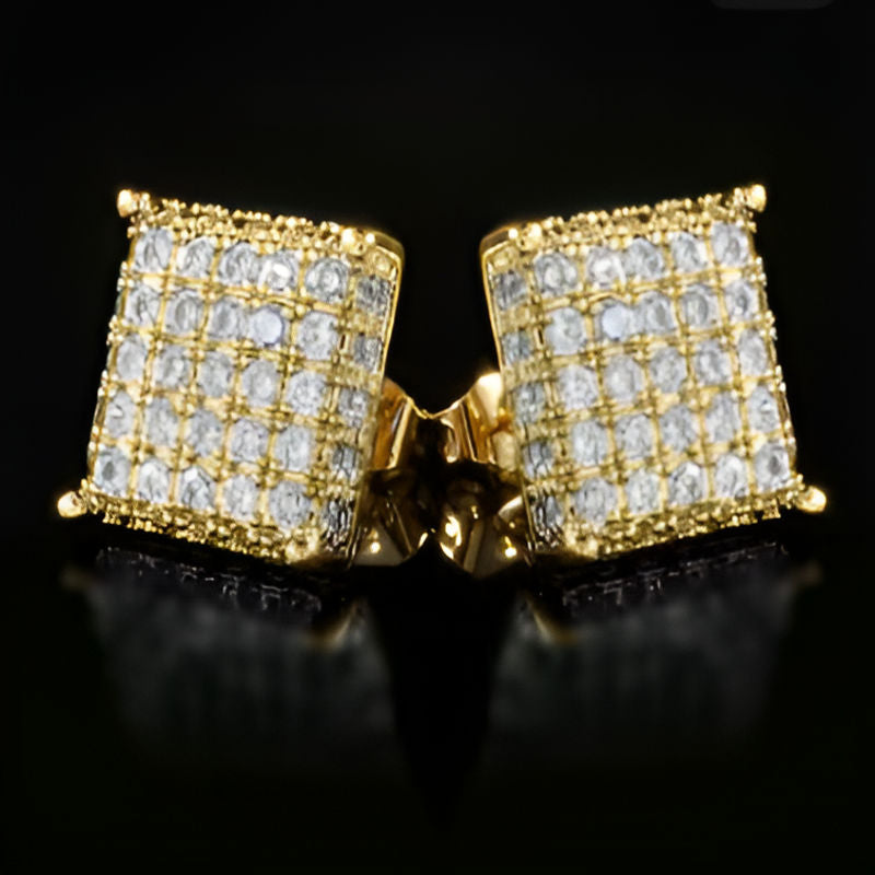 Gold Minimalist Square Stud Earrings