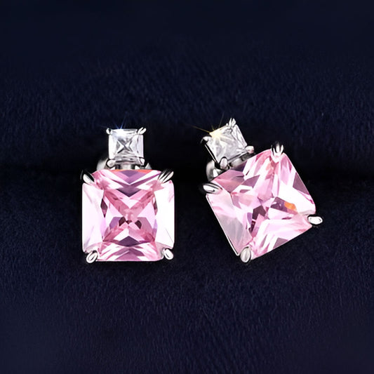 Vintage Pink Zircon Temperament Earrings