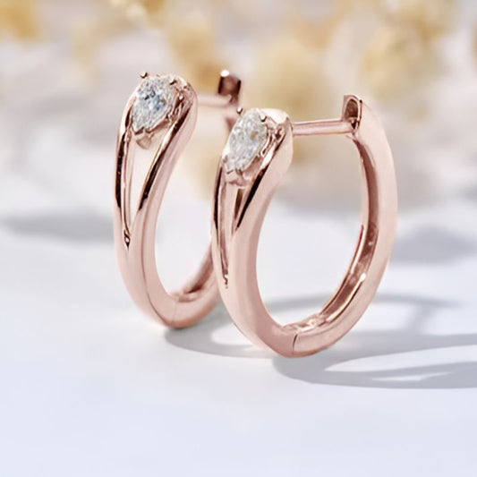 Vintage Pink Minimalist Hoop Earrings