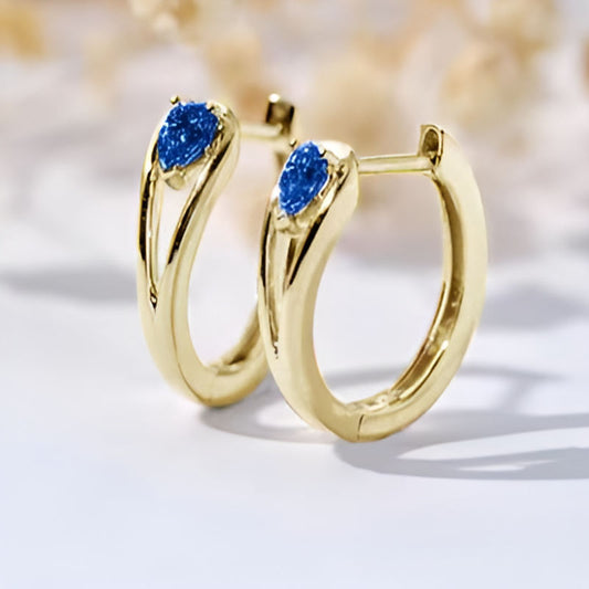 Vintage Blue Minimalist Hoop Earrings
