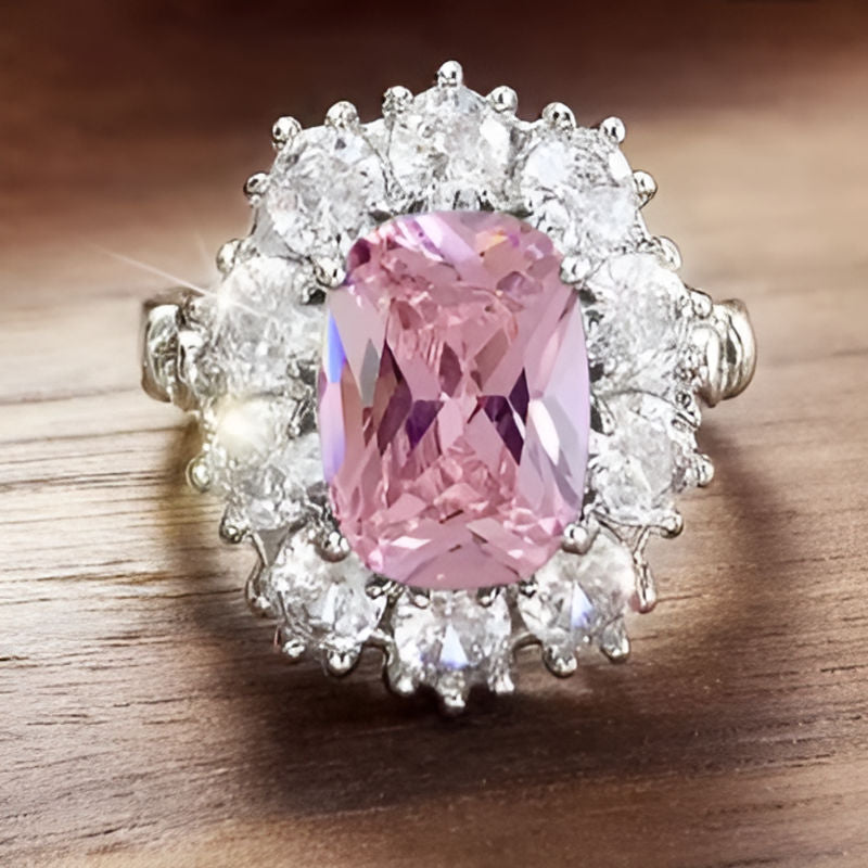 Vintage Bling Bling Pink Zirconia Ring