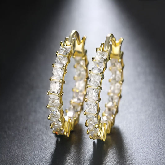 Gold Cubic Zirconia Earrings