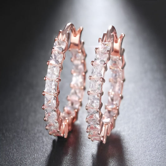 Vintage Pink Cubic Zirconia Earrings