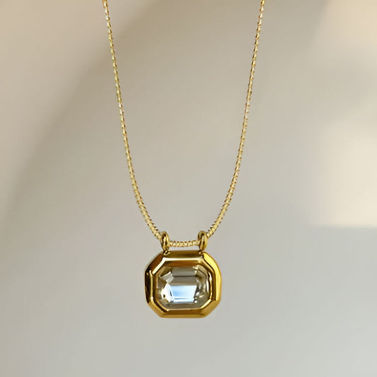 Gold Box Chain Necklace