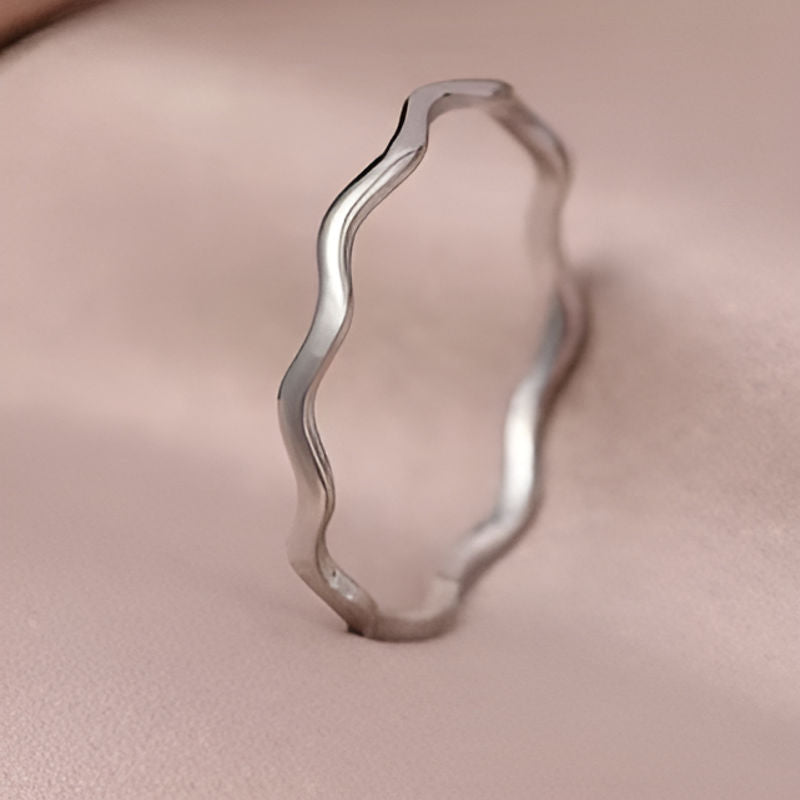 Silver Wave Shaped Ring