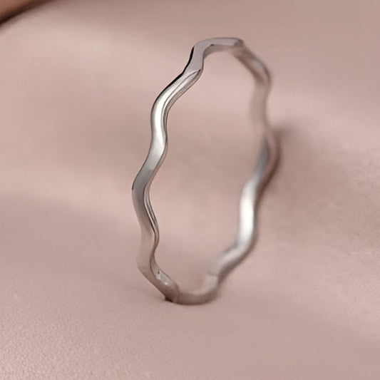 Silver Wave Shaped Ring
