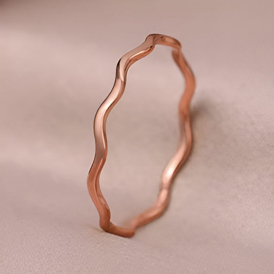 Vintage Pink Wave Shaped Ring