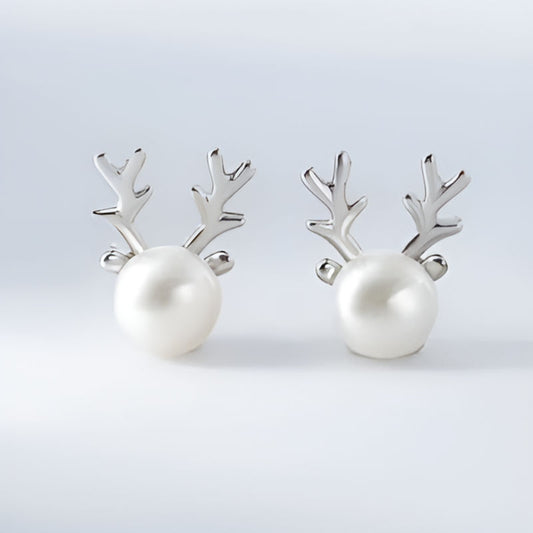 Vintage Christmas Elk Stud Earrings