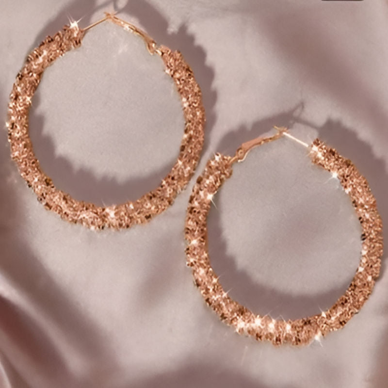 Vintage Pink Big Hoop Earrings