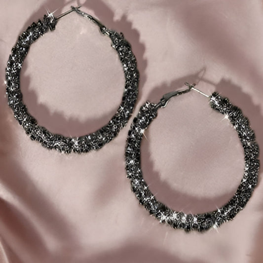 Vintage Black Big Hoop Earrings