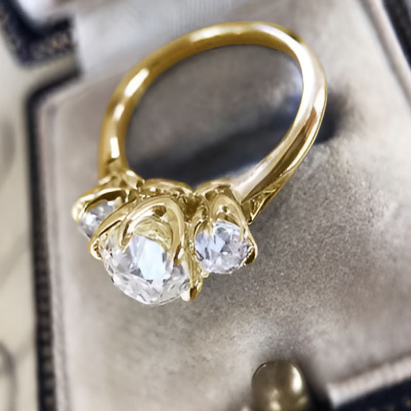 Gold Two Tone Cubic Zirconia Ring
