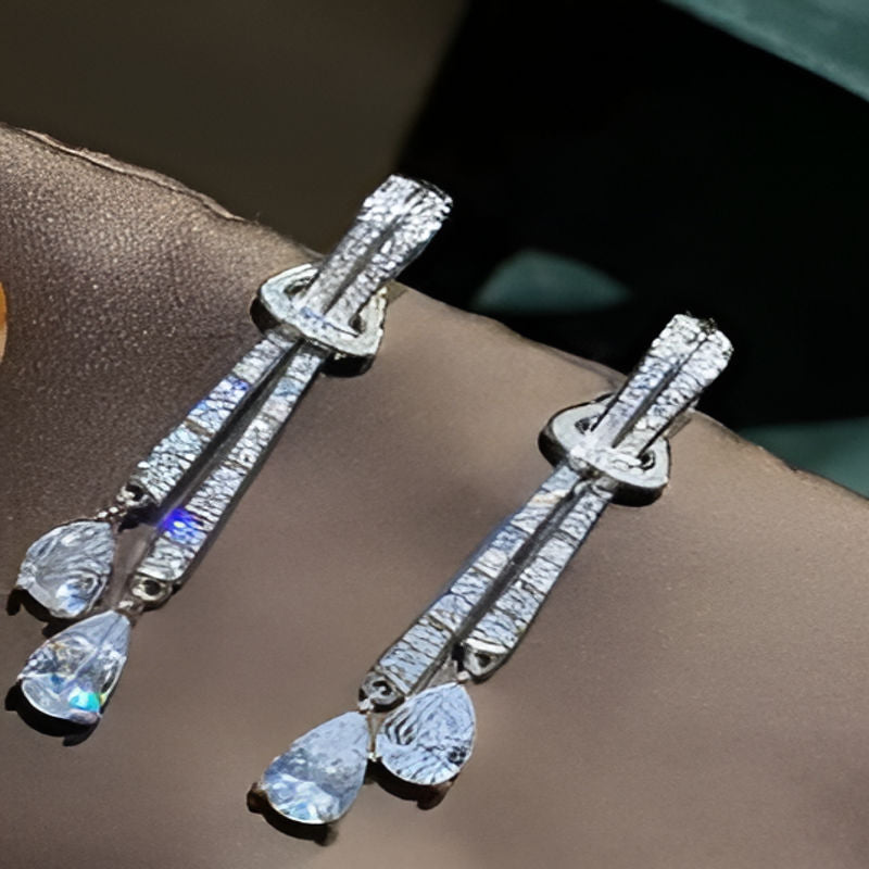 Vintage Bling Bling Long Tassels Earrings