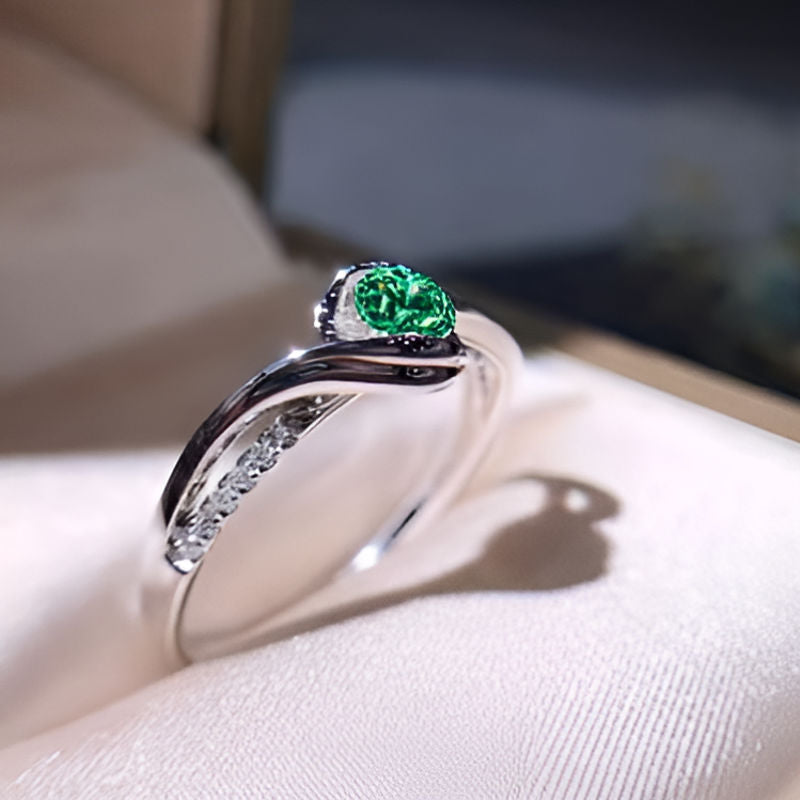 Vintage Green Cubic Zirconia Ring