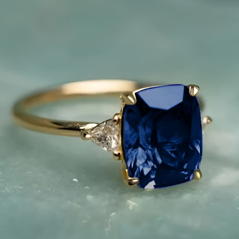 Vintage Blue Bright Zirconia Ring
