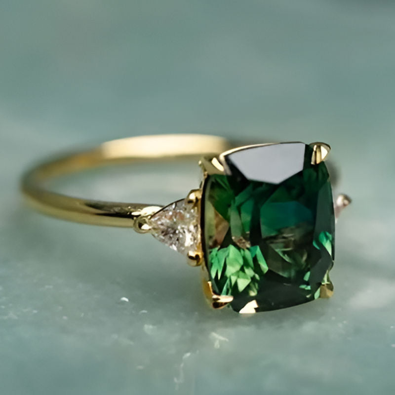 Vintage Green Bright Zirconia Ring