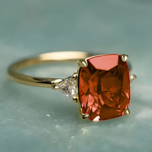Vintage Red Bright Zirconia Ring