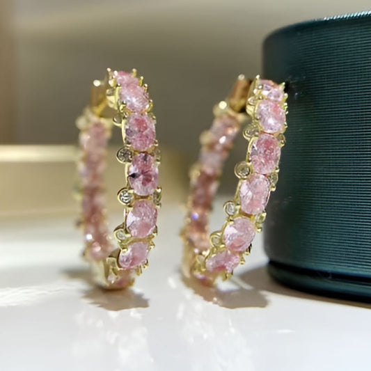 Vintage Pink Hoop Earrings
