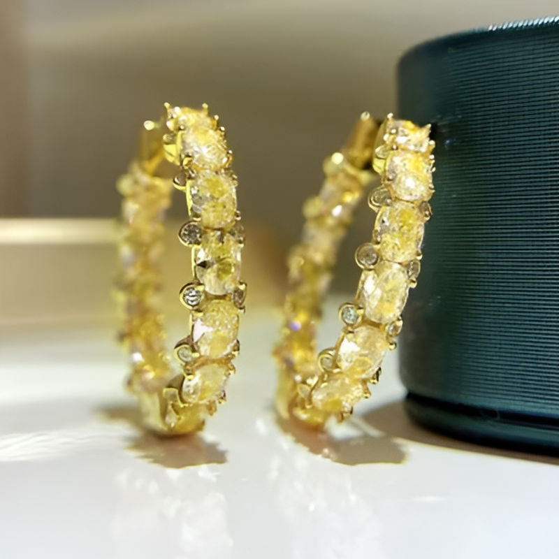 Vintage Yellow Hoop Earrings