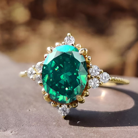 Vintage Green Cubic Zirconia Ring