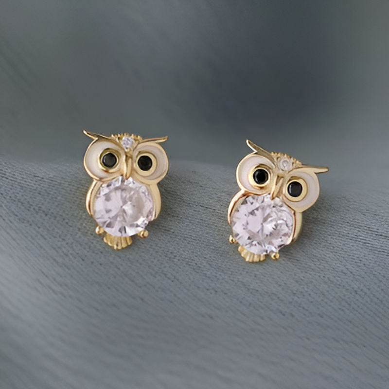 Vintage Night Animal Owl Stud Earrings