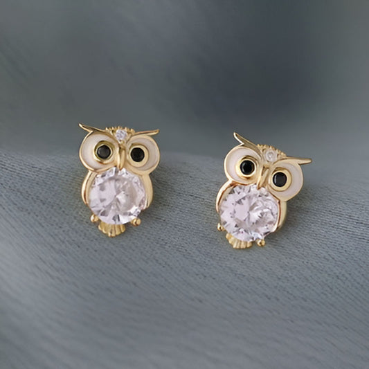 Vintage Night Animal Owl Stud Earrings