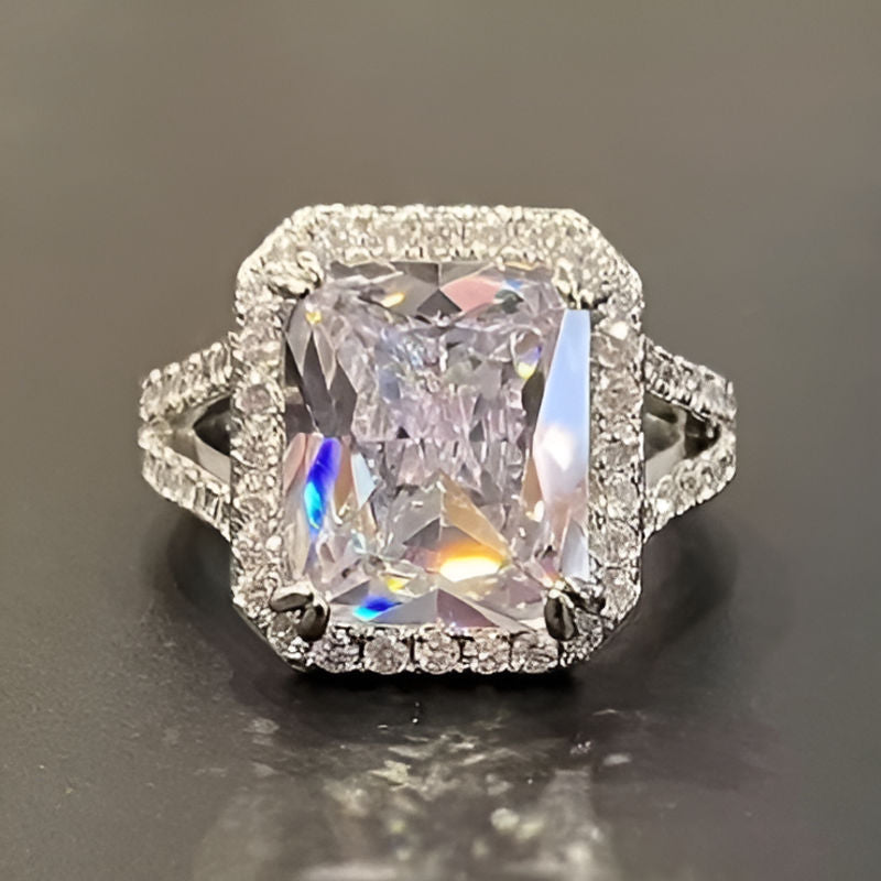 Vintage Inlaid Big Square Ring