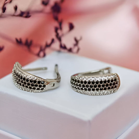 Vintage Black Hoop Earrings