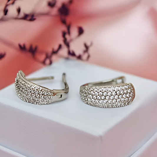 Vintage White Hoop Earrings