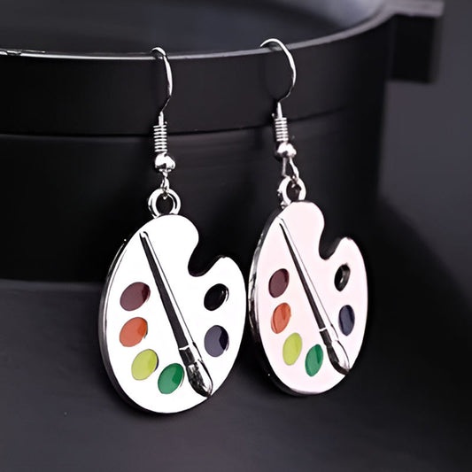 Vintage Palette Shape Earrings