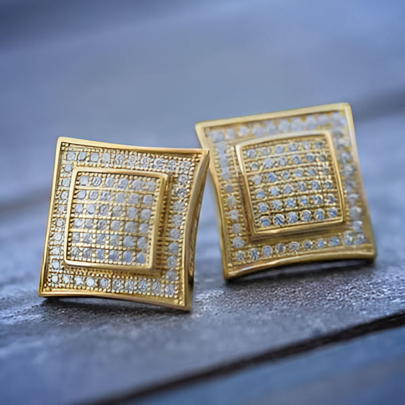 Gold Piercing Stud Earrings