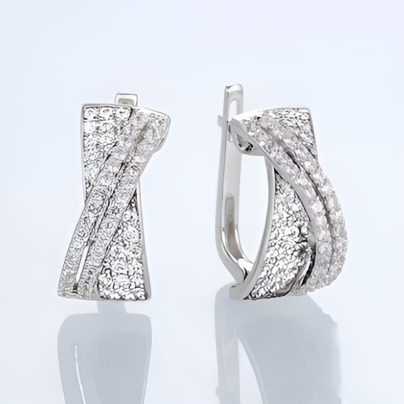 Vintage White Hoop Earrings